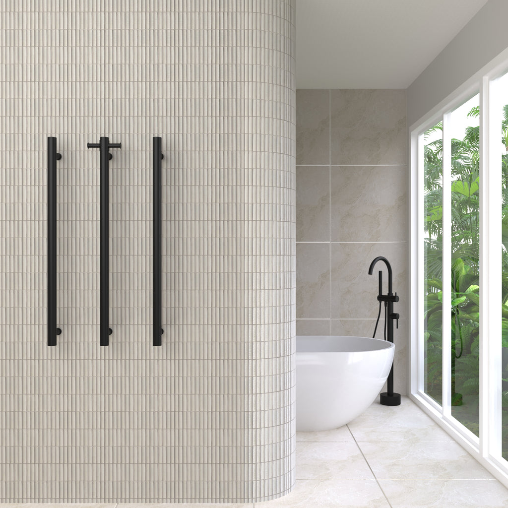 Thermogroup Straight Round Vertical Single Bar - Matte Black