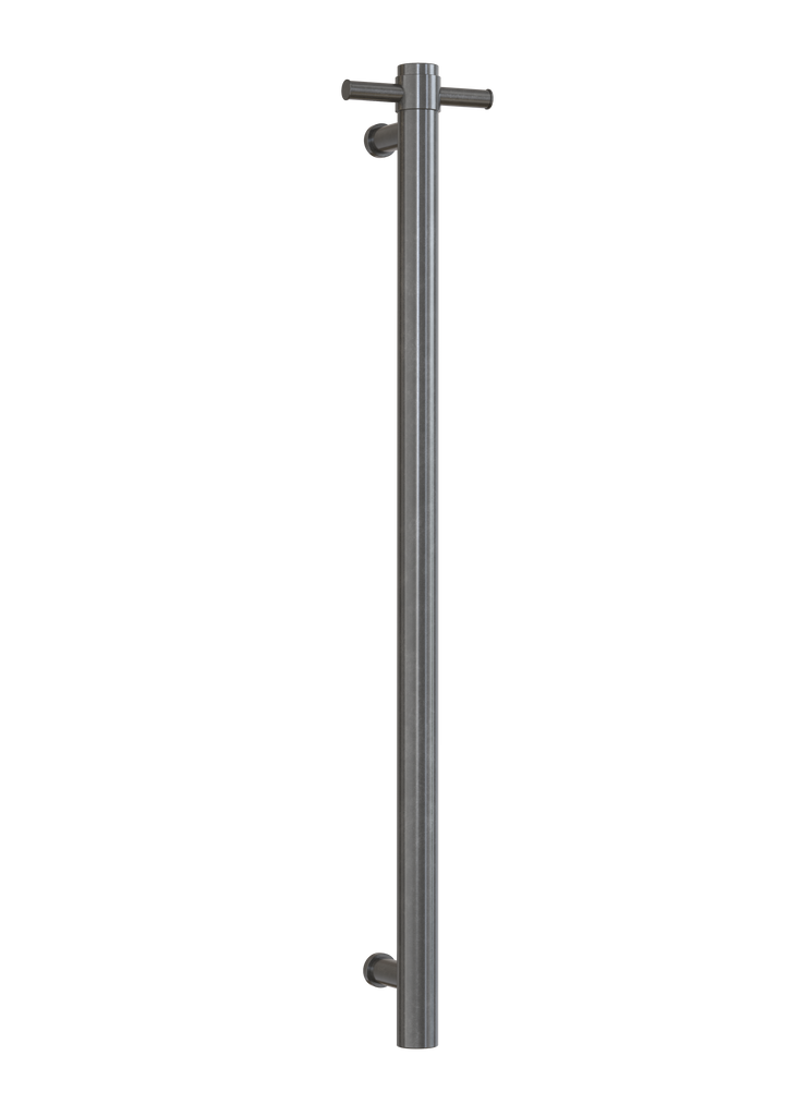 Thermogroup Round Vertical Single Heated Rail - Brushed Gun Metal