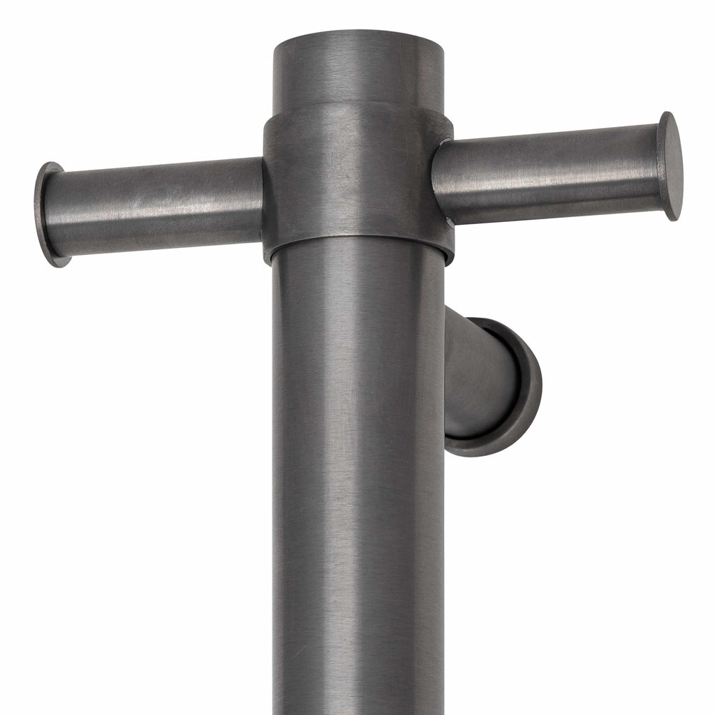 Thermogroup Round Vertical Single Heated Rail - Brushed Gun Metal