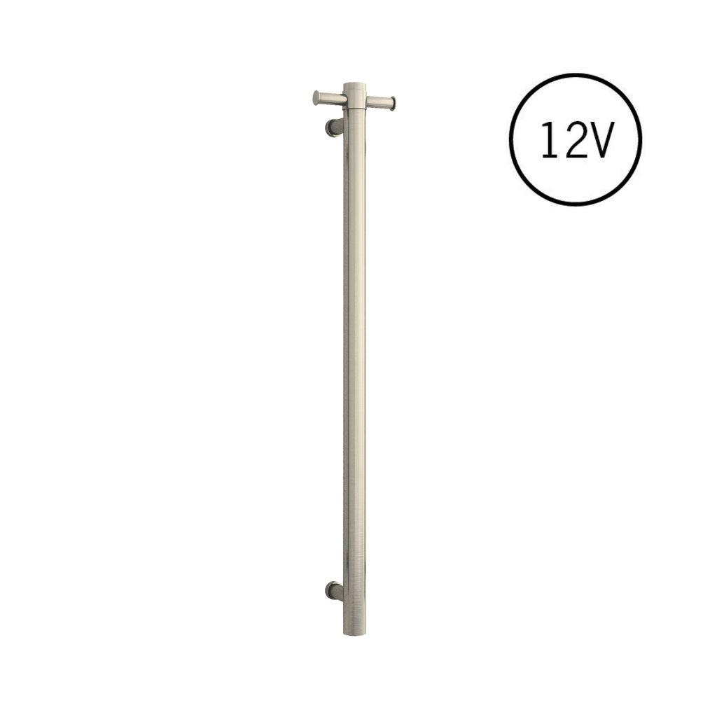 Thermogroup Straight Round Vertical Single Bar - Brushed Nickel