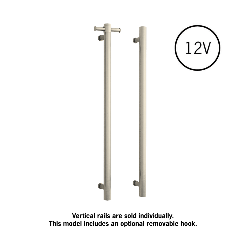 Thermogroup Straight Round Vertical Single Bar - Brushed Nickel