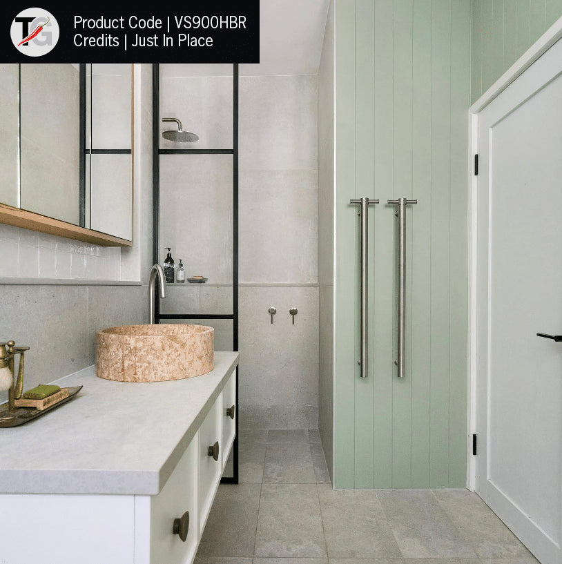 Thermogroup 12V Straight Round Vertical Single Bar - Brushed Stainless Steel