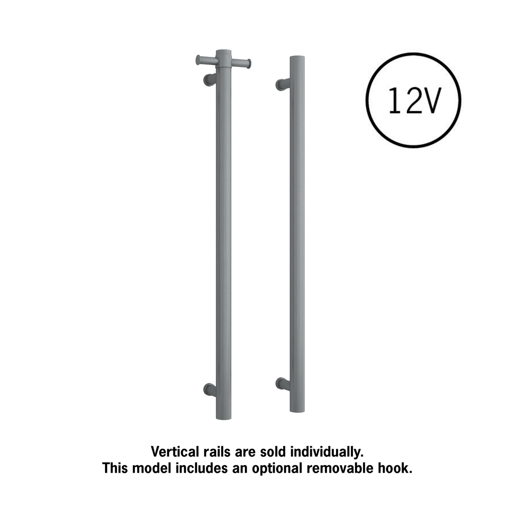 Thermogroup Straight Round Vertical Single Bar - Gunmetal Grey