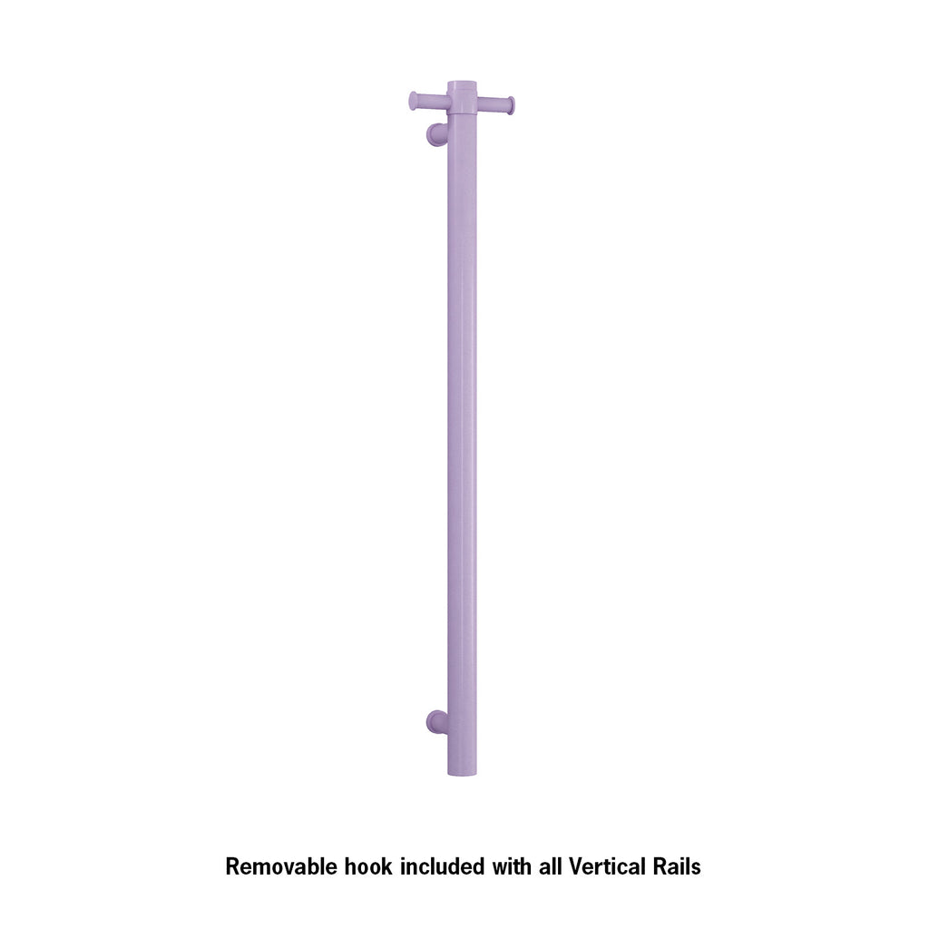 Thermogroup Straight Round Vertical Single Heated Towel Rail - Lilac Satin