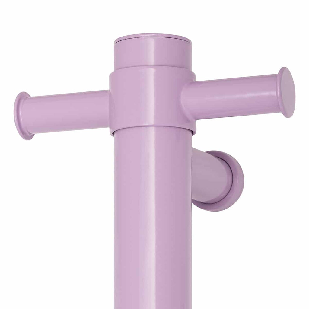 Thermogroup Straight Round Vertical Single Heated Towel Rail - Lilac Satin