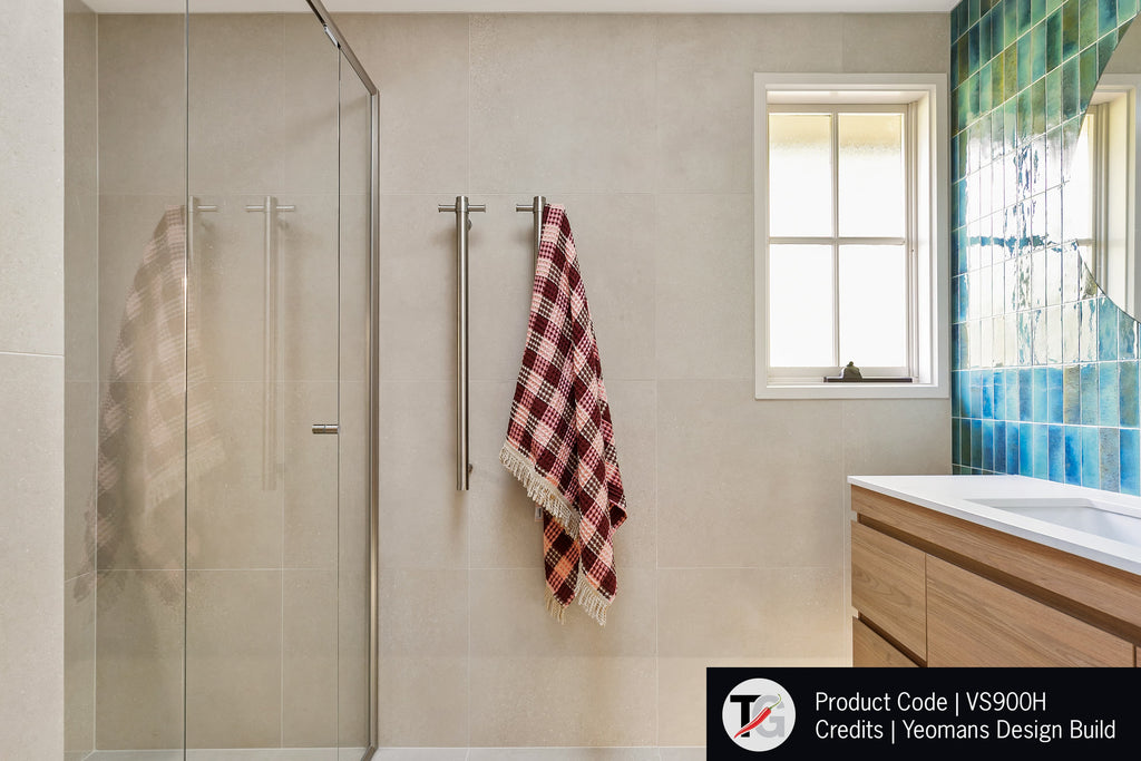 Thermogroup Straight Round Vertical Heated Towel - Polished Stainless Steel