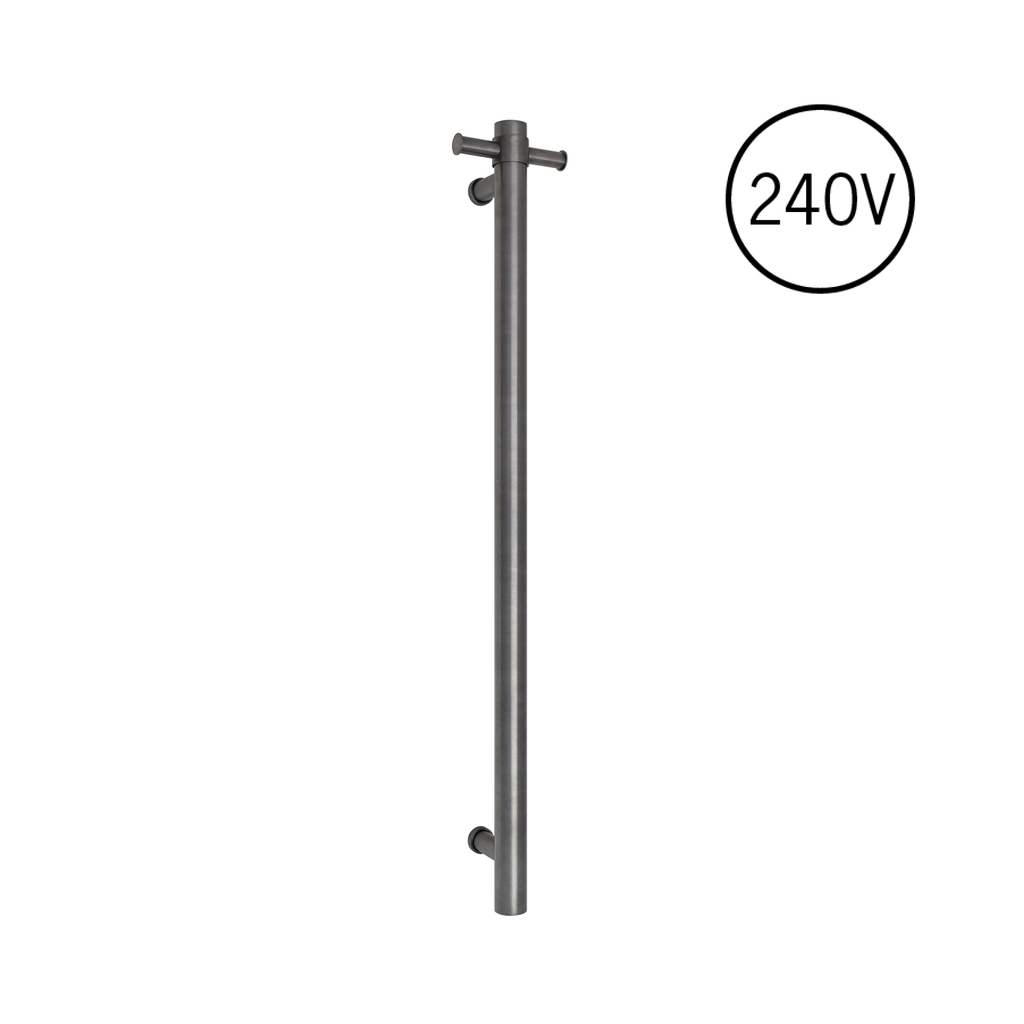 Thermogroup 240Volt Vertical Single Heated Rail - Brushed Gun Metal