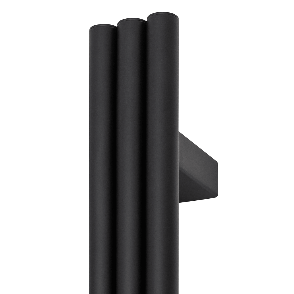 Thermogroup Triple Tube Vertical Single Heated Towel Rail - Matte Black