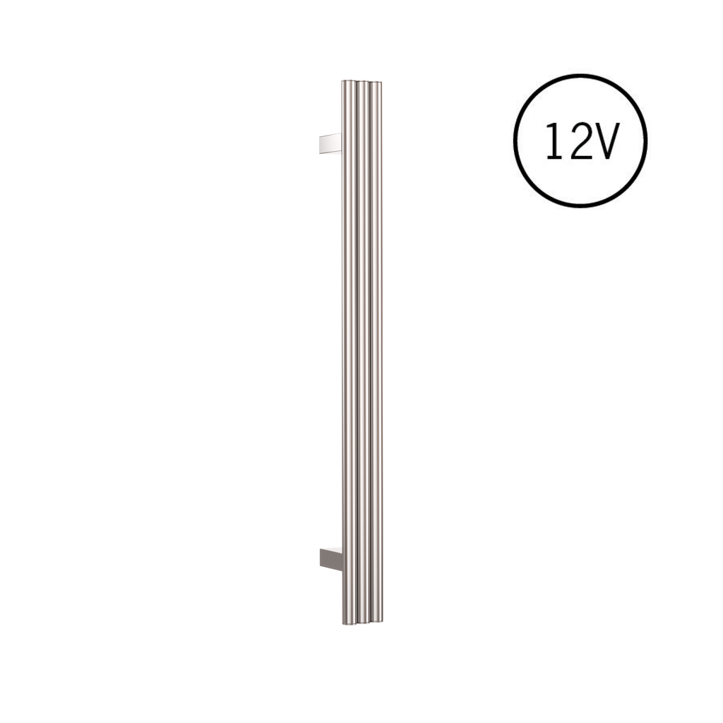 Thermogroup Triple Tube Vertical Single Heated Towel Rail - Polished Stainless Steel