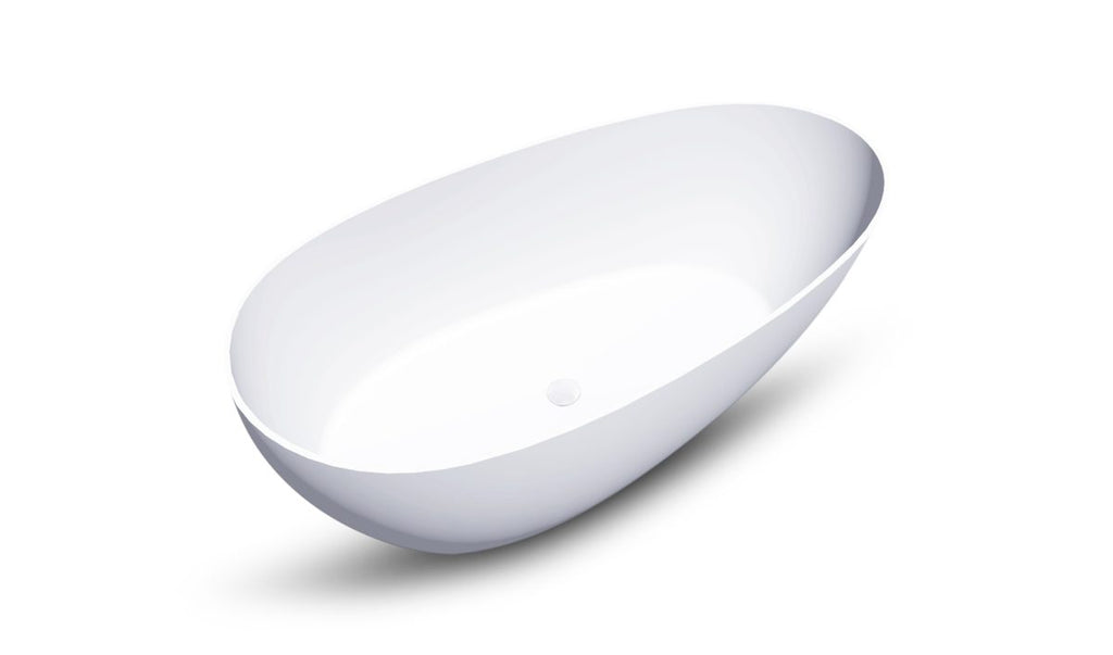 Kaskade Alice Egg-Shaped Freestanding Stone Bath - Matte White