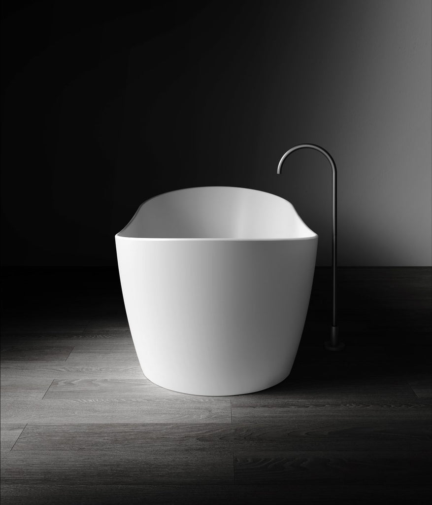 Kaskade Diane Freestanding Oval Stone Bath - Matte White