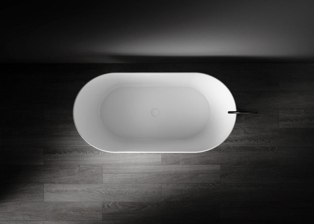 Kaskade Diane Freestanding Oval Stone Bath - Matte White