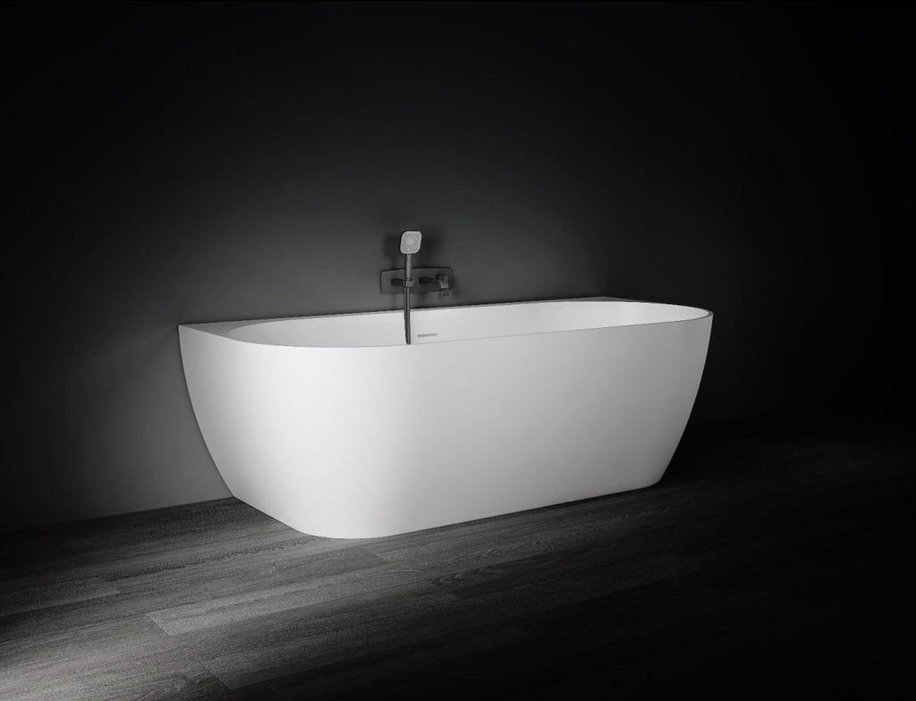 Kaskade Eleni VX105-1700 Back to Wall Stone Bath - Matte White