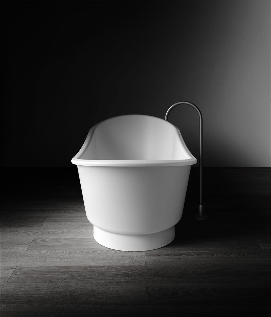 Kaskade Naomi Freestanding Slipper Stone Bath - Matte White