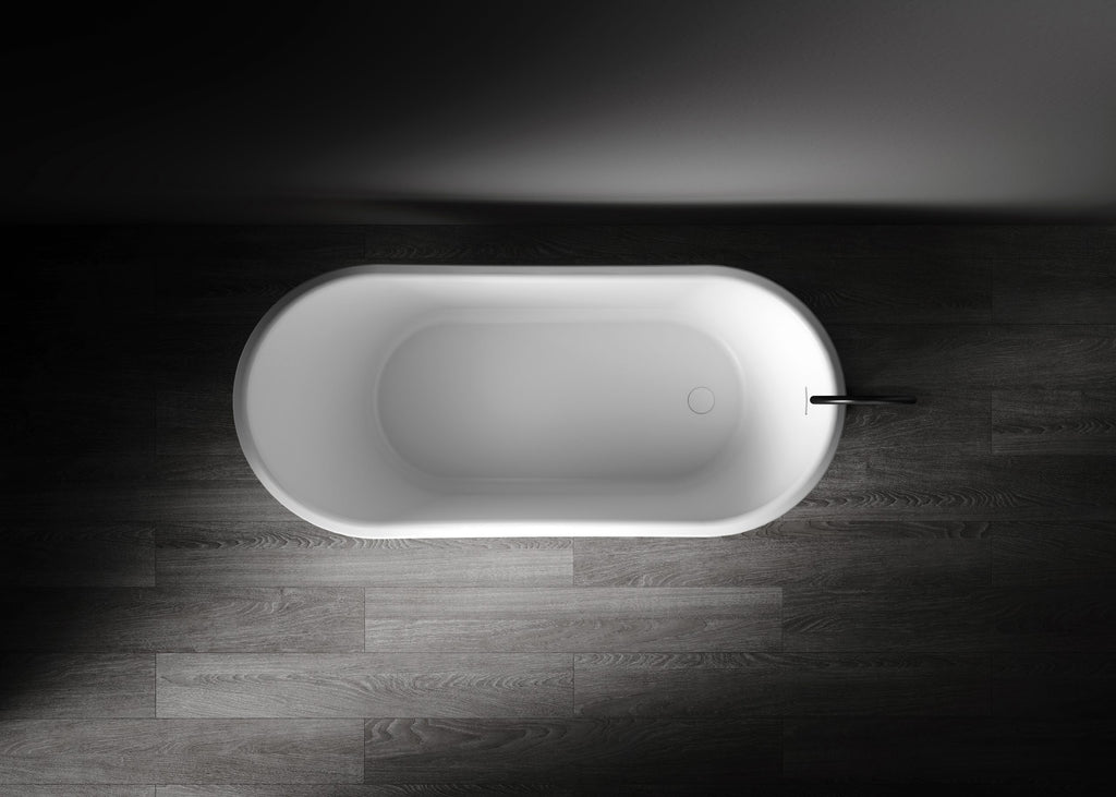 Kaskade Naomi Freestanding Slipper Stone Bath - Matte White