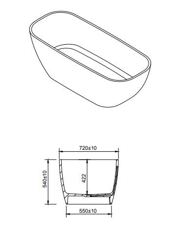 Kaskade Rachel Freestanding Stone Bath - Matte White