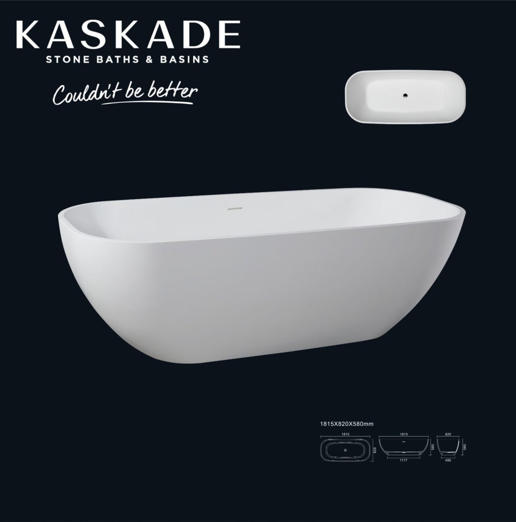 Kaskade Cassandra Freestanding Stone Bath - Matte White