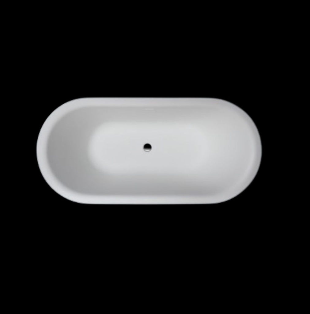 Kaskade Elif Freestanding Oval Stone Bath - Matte White