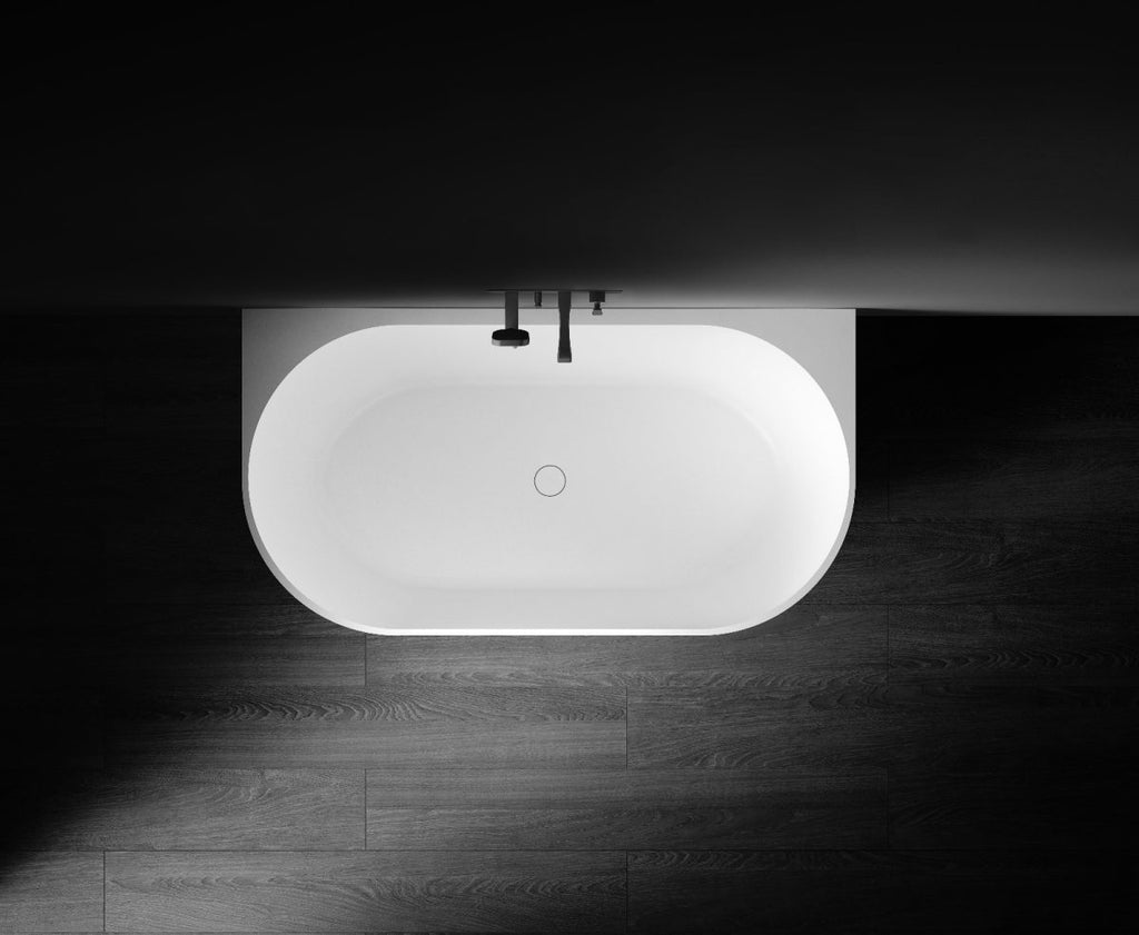 Kaskade Bianca Back to Wall Stone Bath - Matte White