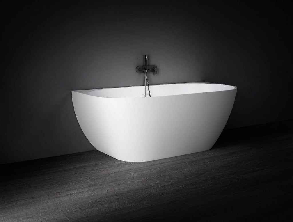 Kaskade Bianca Back to Wall Stone Bath - Matte White