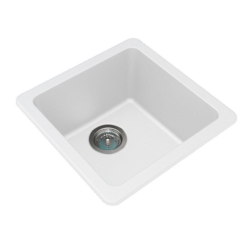 Granite Single Bowl Kitchen Sink 422x422x203mm - White