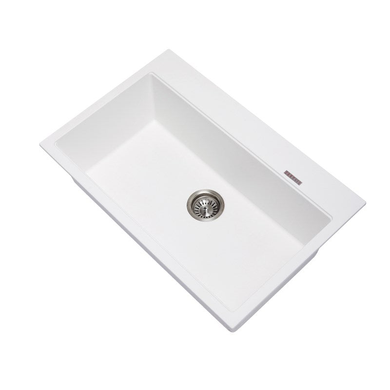 Granite Single Bowl Kitchen Sink 780x510x220mm - White
