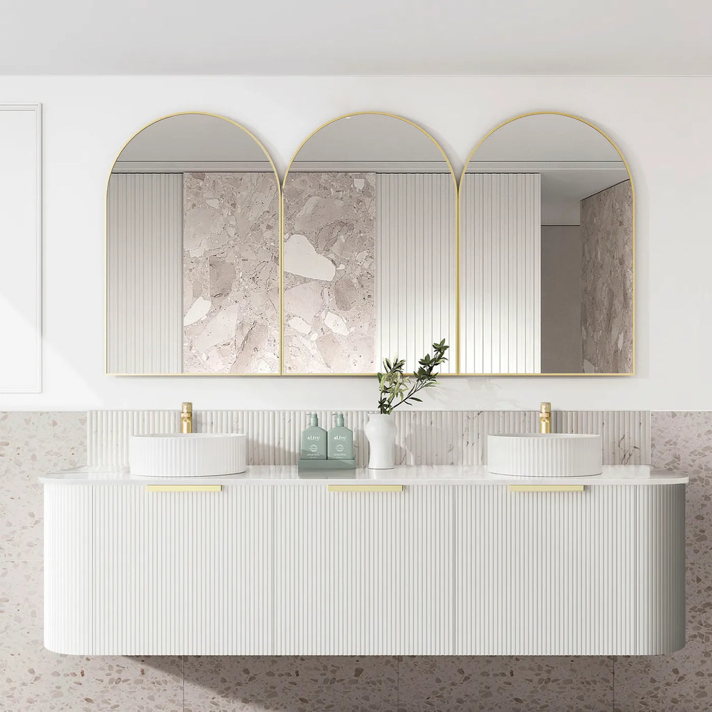 Otti Bondi Wall Hung Vanity - Satin White Fluted