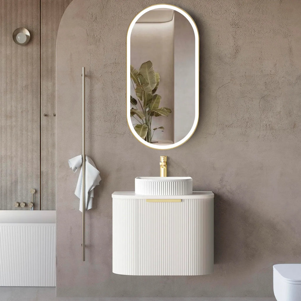 Otti Bondi Wall Hung Vanity - Satin White Fluted