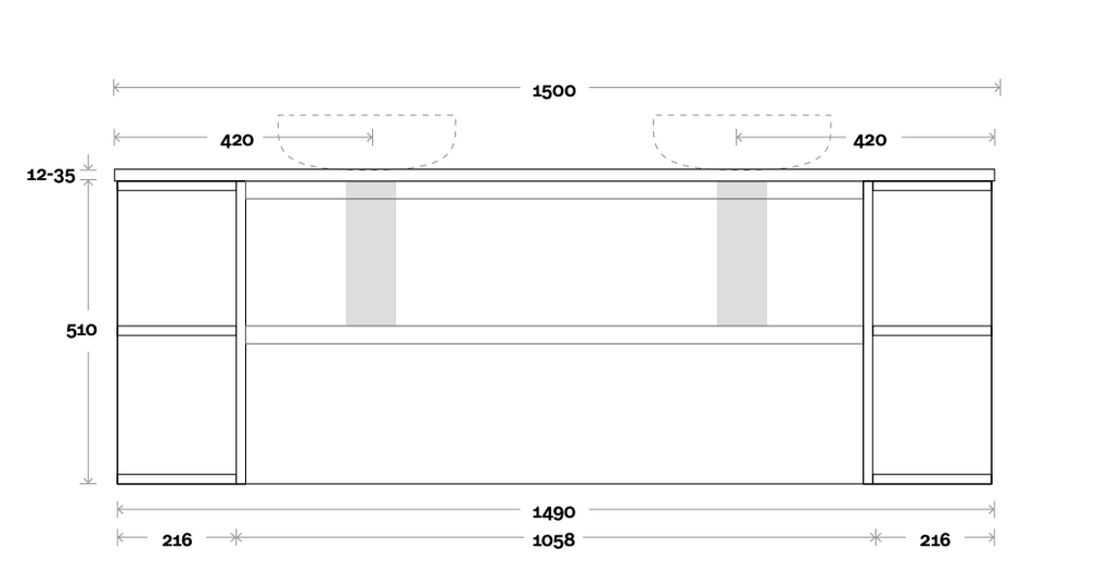Marquis Avion Wall Hung Vanity
