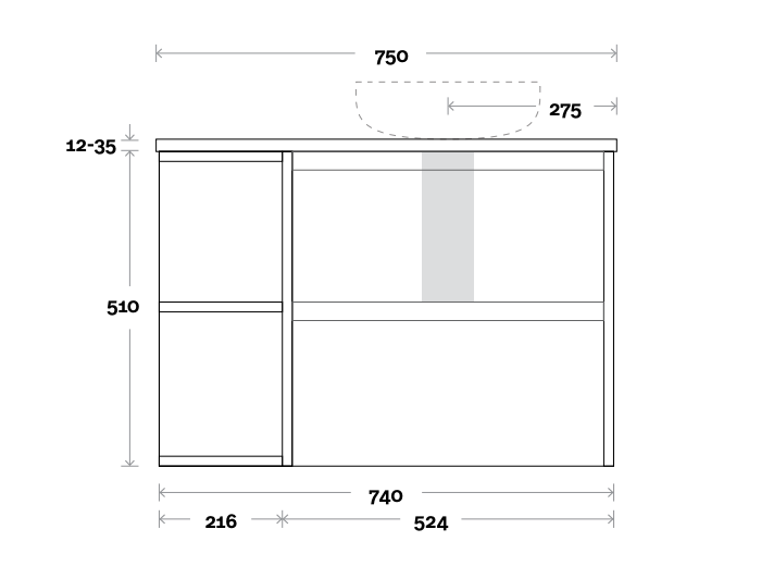 Marquis Avion Wall Hung Vanity
