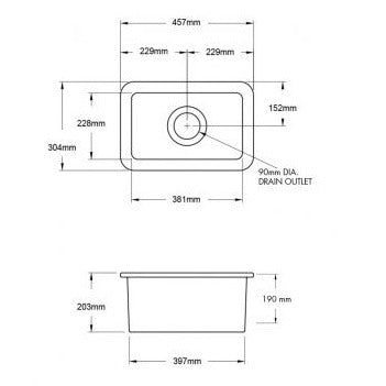 Turner Hastings Cuisine 30x46 Inset / Undermount Fireclay Sink - Matte White