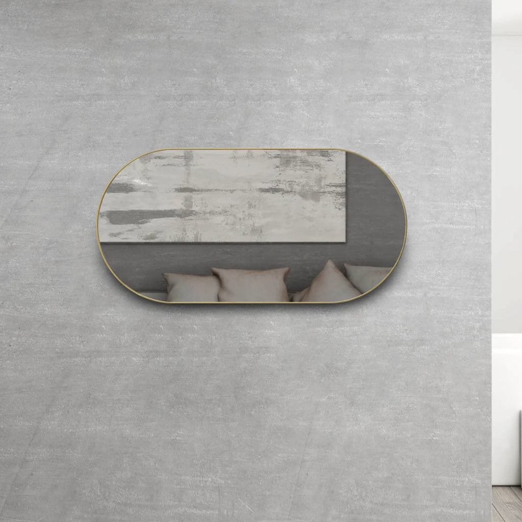 Otti Noosa Oval Shape Mirror - Gold Metal
