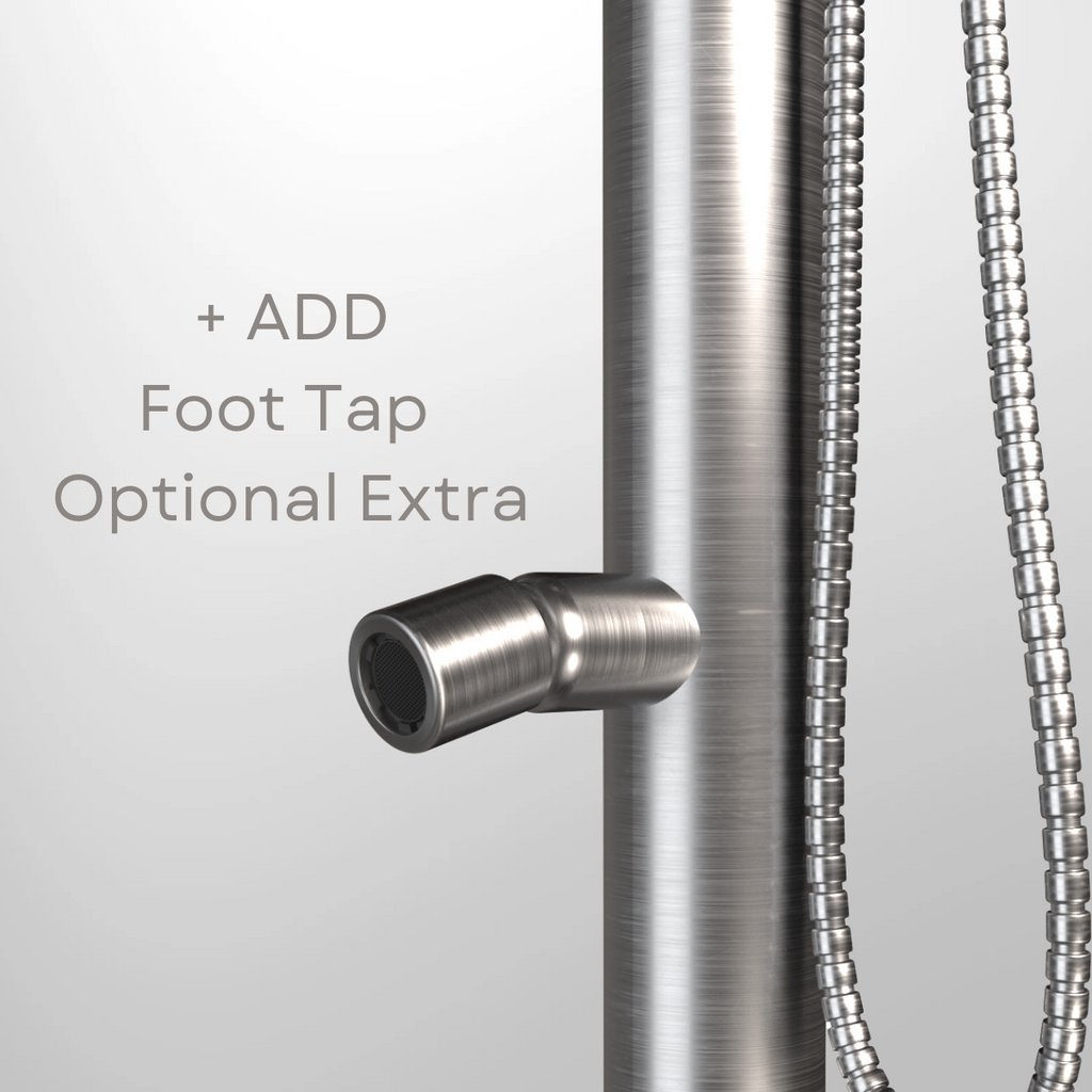 Yarra Freestanding Outdoor Shower Kit 316 Hydro Jet Stainless Steel