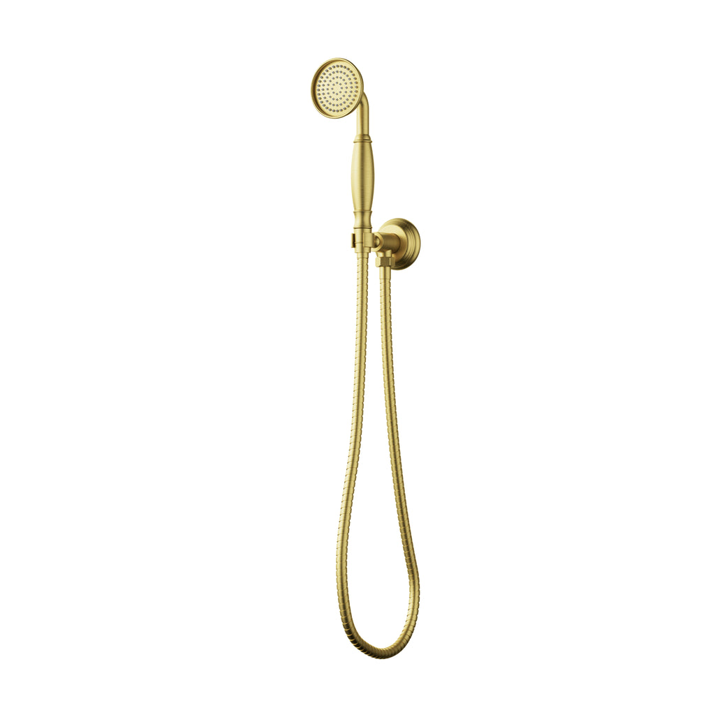 Ikon Clasico Hand Shower On Wall Outlet Bracket - Brushed Gold