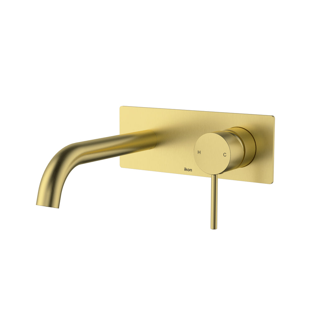 Serena Hali Wall Basin Mixer/Bath Spout - Brushed Gold