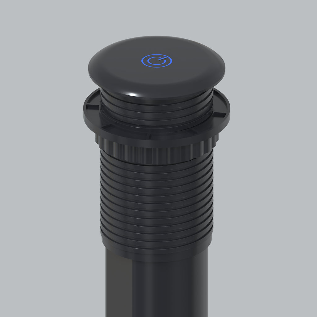 Motorised Pop Up Bench Power Point With USB - Black 65mm