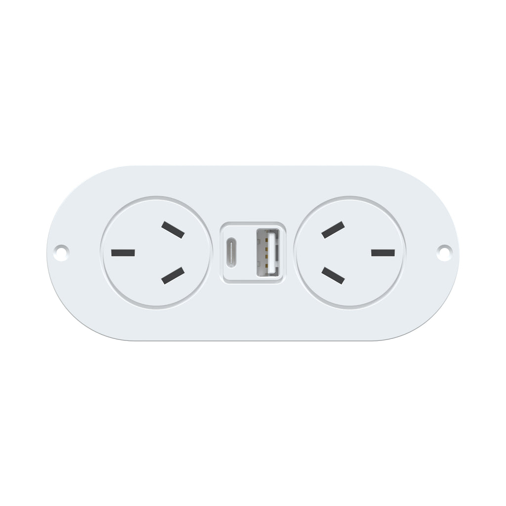 In Drawer Power Point Round White