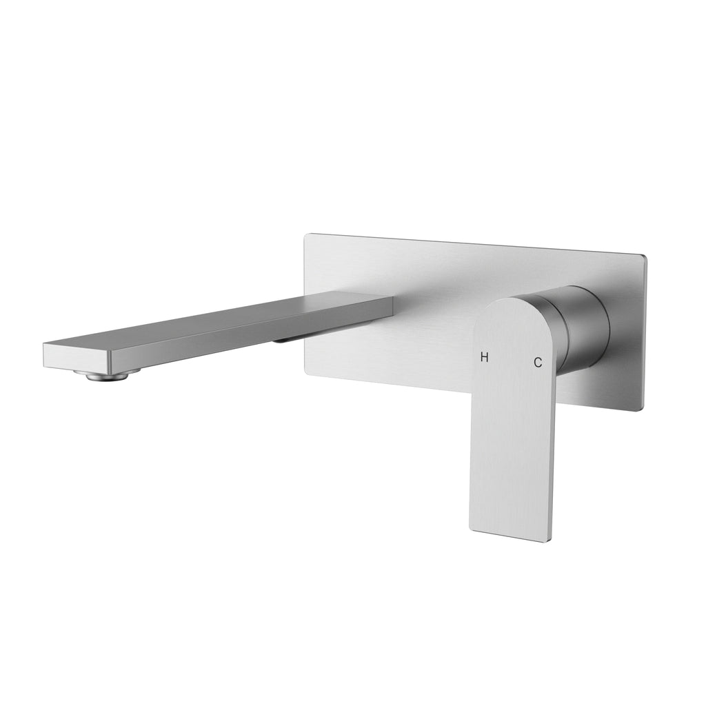 Serena Ruki Wall Basin Mixer/Bath Spout - Brushed Nickel