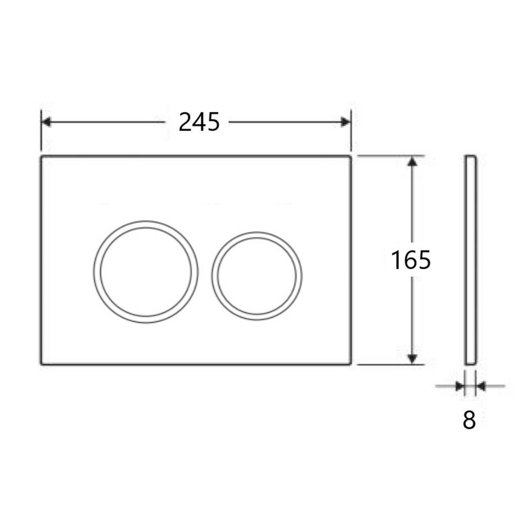 R&T Round Button Flush Plate - Matte Black