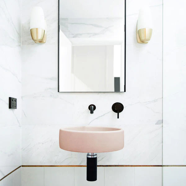 Nood Co Bowl Basin Wall Hung - Blush Pink