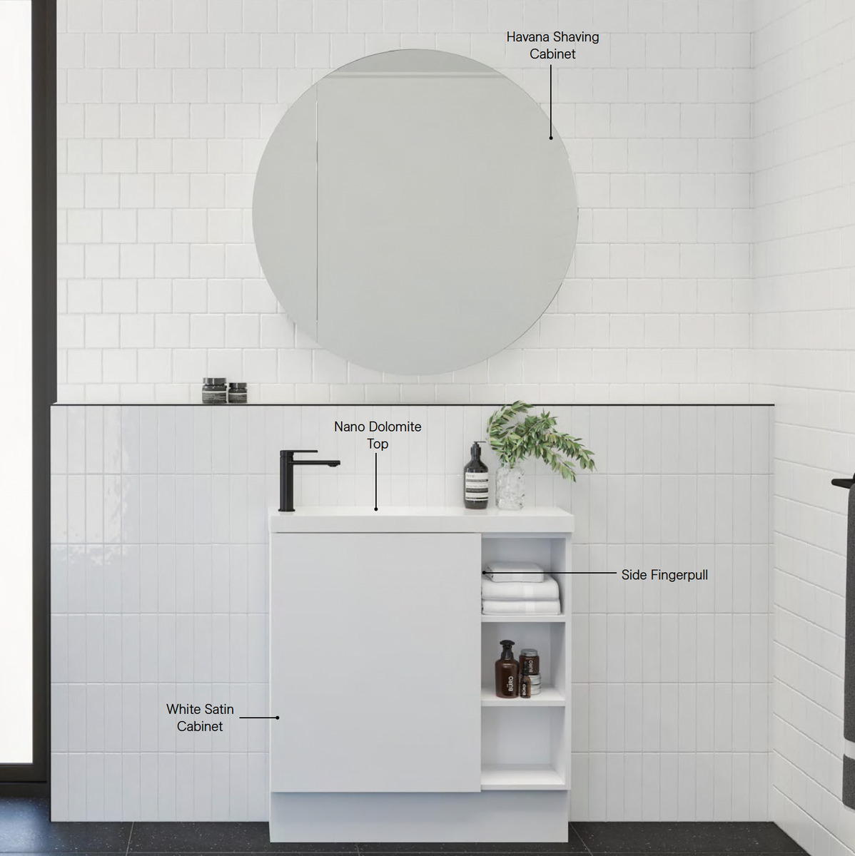 Timberline Eadie Floor Standing Compact Small Vanity Wellsons