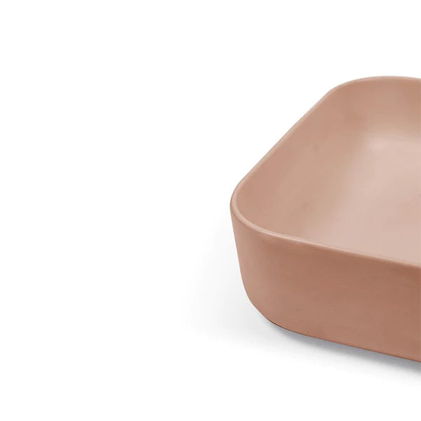 Nood Co Cube Basin Wall Hung - Clay