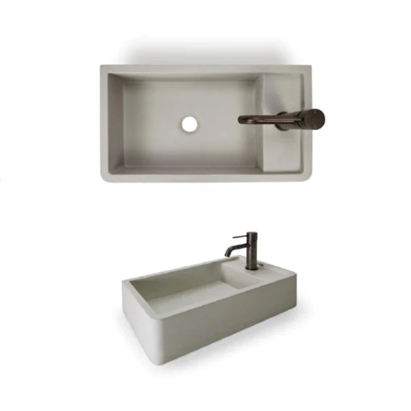 Nood Co Shelf 01 Basin Wall Hung - Mid Tone Grey