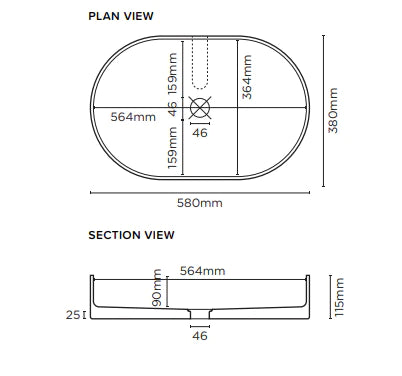 Nood Co Pill Basin Wall Hung - Custard
