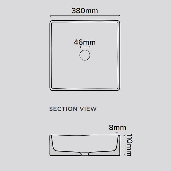 Nood Co Cast Basin Wall Hung - Charcoal