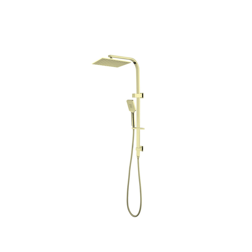 Nero Celia Flat Rail Square 250mm Combination Shower - Brushed Gold