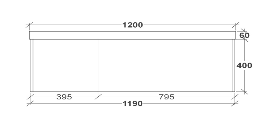 Rifco Opera Wall Hung Vanity with 40mm Concrete Integrated Basin Top