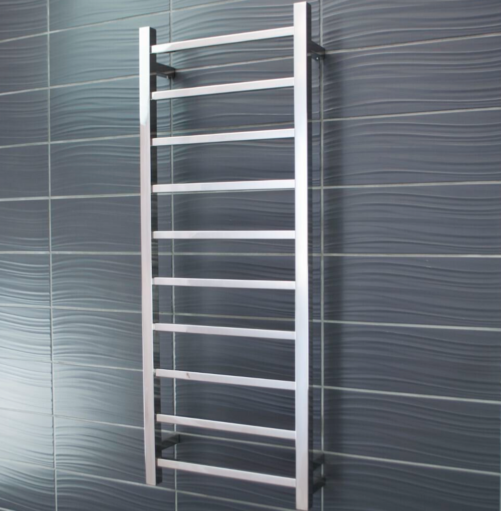 Radiant Heating Square Bars 240V Heated Towel Rails Polished 430 x 1100