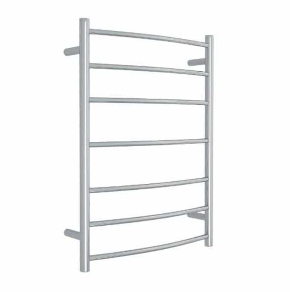 Thermogroup 7 Bar Curved Round Budget Ladder Heated Towel Rail - Polished Stainless Steel