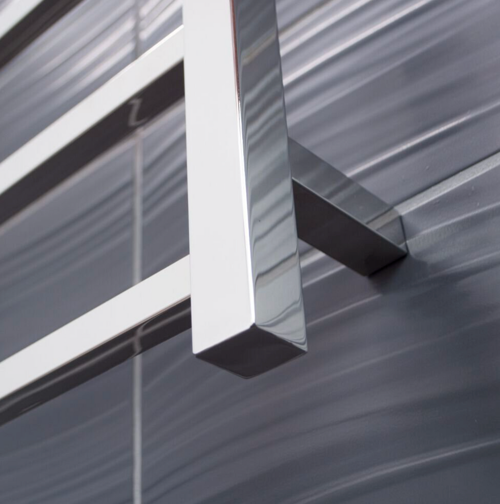 Radiant Heating Square Bars 240V Heated Towel Rails Polished 430 x 1100